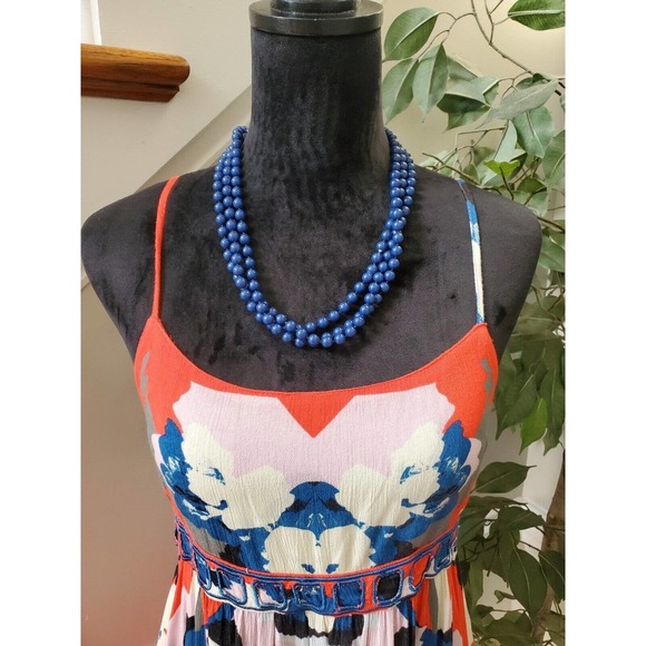 Free People Women's Multicolor Polyester Sleeveless Knee Length Strappy Dress XS - Picture 2 of 10